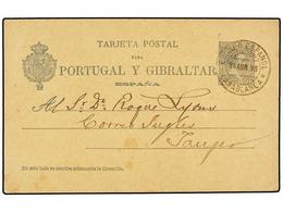 1123 MARRUECOS. 1898. CASABLANCA A TANGER. Entero Postal De <B>5 Cts.</B> Verde, Mat.<B> CORREO ESPAÑOL/CASABLANCA</B>.  - Altri & Non Classificati