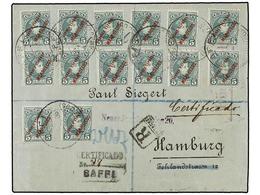 1128 MARRUECOS. Ed.3 (14). 1906. SAFFI A ALEMANIA.<B> 5 Cts.</B> Verde (14) Carta Certificada, Espectacular Franqueo, Al - Otros & Sin Clasificación