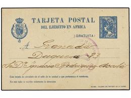 1153 MARRUECOS. (1920 CA.). Tarjeta Postal Del Ejército De África Circulada A GRANADA Con Marca <B>RGTO. DE CAZADORES DE - Other & Unclassified