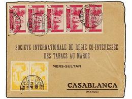 1178 MARRUECOS. Ed.135 (5), 137 (2). 1934. TETUAN A CASABLANCA.<B> 5 Cts.</B> Lila (5) Y <B>15 Cts.</B> (2) Amarillo. - Otros & Sin Clasificación