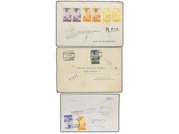 1179 COLONIAS ESPAÑOLAS: MARRUECOS. 1935-40. TRES Cartas Circuladas Por Correo Certificado, Varios Franqueos. - Altri & Non Classificati