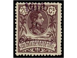 1226 * COLONIAS ESPAÑOLAS: RIO DE ORO. <B>NO EMITIDO. PROVISIONAL DE 1910. 10 Cents. S. 20 Cts.</B> Lila, Habilitación E - Otros & Sin Clasificación