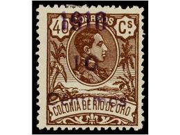 1230 * COLONIAS ESPAÑOLAS: RIO DE ORO. <B>NO EMITIDO. PROVISIONAL DE 1910. 10 Cents. S. 40 Cts.</B> Castaño, Habilitació - Sonstige & Ohne Zuordnung