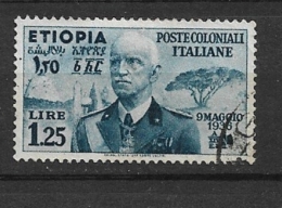 ETHIOPIA  1936 King Viktor Emmanuel III, 1869-1947   USED - Ethiopië