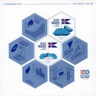 Iceland - 2018 - Centenary Of Icelandic Independence And Sovereignty - Mint Self-adhesive Souvenir Sheet - Unused Stamps