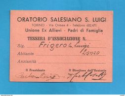 TESSERA ORATORIO SALESIANO S. LUIGI   1948 TORINO - Tessere Associative