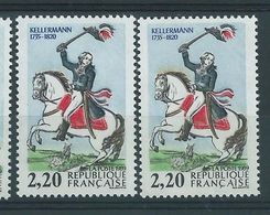 [19] Variétés : N° 2595 Kellermann Crinière Grise Au Lieu De Bistre + Normal ** - Unused Stamps
