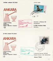 Ankara Munchen Frankfurt 1983 - Erstflug 1er Vol Inaugural Flight - Lufthansa Airbus - Covers & Documents