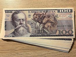 C) MEXICO BANK NOTE 100 PESOS UNC ND 1982 (60PCS) - Mexico