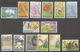 BARBADOS  1974  Orchids Definitives  14 Values 1 To 4cent Are UM (MNH) Others Used - Barbados (1966-...)