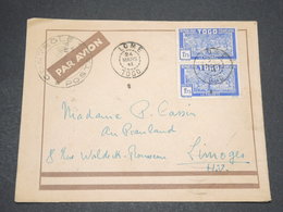 TOGO - Enveloppe De Lomé Pour La France En 1941 Avec Contrôle Postal - L 13959 - Storia Postale