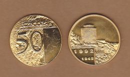 AC - 50th ANNIVERSARY OF ECZACIBASI 1942 - 1992 GOLD PLATED MEDALLION - Professionnels / De Société