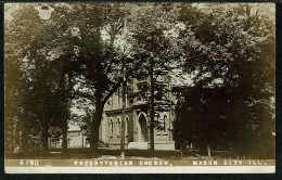 RB 1198 -  Early Real Photo Postcard - Presbyterian Church - Mason City Illinois USA - Other & Unclassified