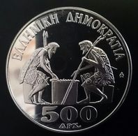 GREECE 500 DRACHMAS 1988 SILVER PROOF "28th Chess Olympics" Free Shipping Via Registered Air Mail - Grecia