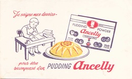 Buvard  " Anclly Pudding " ( Pliures, Rousseurs, Taches ) 20 X 12 Cm - Sucreries & Gâteaux