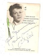 Photo  ( Découpée &collée Sur Une Carte ) AGLAE Autographe Original JOCELYNE DESLONGCHAMPS Chanteuse  épouse P Roche - Music And Musicians