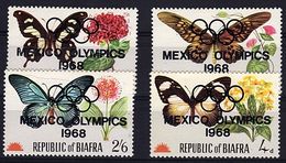 BD 27 - REPUBLIQUE DU BIAFRA Série Papillons Surchargée Jeux Olympiques 1968 - Nigeria (1961-...)