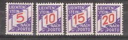 LIECHTENSTEIN  1928, Nach Porto / Taxe / Postage Due, 4 Timbres , Yvert N° 13 / 16, Neufs ** / MNH,TTB - Postage Due