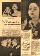 Das Kabarett - Nur Eine Erinnerung ? / Artikel, Entnommen Aus Zeitschrift/1949 - Bücherpakete