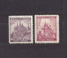 Bohemia & Moravia Böhmen Und Mähren 1939 MH * Mi 27, 28 Sc 29, 30 Cities And Castles I. Städte I. - Unused Stamps