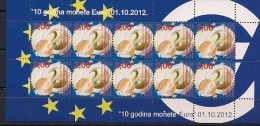 2012 Bosnien-Herzegowina Bosnie En Herzegowina Mi. 609 **MNH Sheet  10 Jahre Euro-Münzen Und -Banknoten - 2012