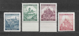 Bohemia & Moravia Böhmen Und Mähren 1939 MNH ** Mi 26, 27 Sc 28, 29 Cities And Castles I. Städte I. - Ungebraucht