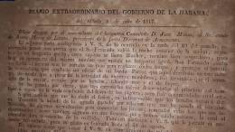 BP307 CUBA SPAIN ESPAÑA 1817. PERIODICO DIARIO DEL GOBIERNO DE LA HABANA. HOJA 33x18 Cm. CAPTURA DE BARCO CORSARIO NEW O - [1] Bis 1980