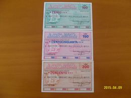 MINIASSEGNI SERIE LA BANCA CREDITO AGRARIO BRESCIANO ( 3 Valori ) - [10] Cheques Y Mini-cheques