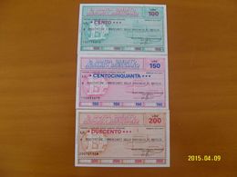 MINIASSEGNI SERIE LA BANCA CREDITO AGRARIO BRESCIANO ( 3 Valori ) - [10] Assegni E Miniassegni