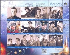 2018.  Space, Personal Stamps, Yurii Gagarin, In Memorium (1968-2018), 12v In Sheetlet, Mint/** - Europe