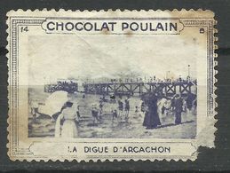 PUB CHOCOLAT POULAIN , La Digue D' ARCACHON , Vignette N° 14 B - Toerisme (Vignetten)