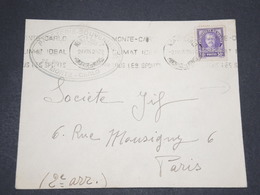 MONACO - Enveloppe Commerciale Pour Paris En 1935 , Vignettes Au Verso  - L 14149 - Briefe U. Dokumente