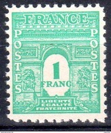 FRANCE 1944: 1F Vert "Arc De Triomphe" N° 624** - 1944-45 Triumphbogen