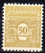 FRANCE 1944: 50c Jaune-olive "Arc De Triomphe" N° 623** - 1944-45 Arco Di Trionfo