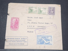 ESPAGNE - Enveloppe De Valencia Pour La France En 1939 Avec Censure Militaire , Voir Vignettes - L 14218 - Bolli Di Censura Repubblicana