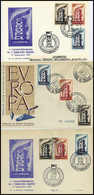 Europa 1956, Serie Auf Drei Tadellosen Illustr. FDCs Mit ESST.<br/><b>Katalogpreis: 360,-</b> (Michel: 555/57(3)) - Sonstige & Ohne Zuordnung