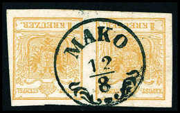 Gest. 1 Kr., Waagr. Kabinettpaar Mit Klarem Zier-K1 MAKO.<br/><b>Katalogpreis: 400,-</b> (Michel: 1Xa(2)) - Altri & Non Classificati