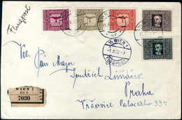 Flugpost, Fünf Werte Auf Einschreibe-Flugbrief Nach Prag, Klare Stempel WIEN FLUGPOST 1.XI.22, Befund Soecknick BPP. (Mi - Altri & Non Classificati