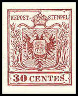 * 30 Cmi., Neudruck 1866, Ungebr. Luxusstück, Fotobefund Babor.<br/><b>Katalogpreis: 320,-</b> (Michel: 4NDI) - Altri & Non Classificati