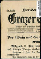 Beleg 1903, "Der König Und Die Königin Von Serbien Ermordet", Sonderausgabe Des Grazer Tagblatts Vom 11.6.03. - Sonstige & Ohne Zuordnung