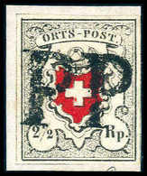 Briefst. 2½ Rp., Ortspost, Wundervolles Luxus-Briefstück Mit Ideal Aufges., Schwarzem Luzerner "PP". Für Hohe Ansprüche, - Sonstige & Ohne Zuordnung