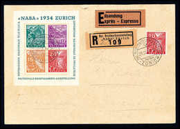 NABA-Block Und Landschaften 20 Pfg. Auf R-Eilboten-FDC (etwas Patina) Mit ESST.<br/><b>Katalogpreis: 1.500,-</b> (Michel - Sonstige & Ohne Zuordnung