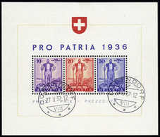 Gest. Pro-Patria-Block, Tadellos Gestplt.<br/><b>Katalogpreis: 260,-</b> (Michel: Bl.2) - Other & Unclassified