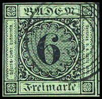 Gest. 6 Kr., Vollrandiges Kab.-Stück Mit Klarem Stempel "152" WALDKIRCH, Doppelt Sign. Seeger BPP.<br/><b>Katalogpreis:  - Altri & Non Classificati