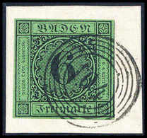 Briefst. 6 Kr., Schönes Luxus-Bfstk. Mit Klarem Stempel "104" OFFENBURG. (Michel: 3b) - Sonstige & Ohne Zuordnung
