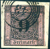 Briefst. 9 Kr., Kab.-Bfstk. Mit Klarem Stempel "43" FREIBURG.<br/><b>Katalogpreis: 200,-+</b> (Michel: 4a) - Altri & Non Classificati