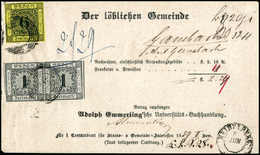 Beleg 1 Kr., Waagr. Paar Mit 6 Kr. A. Gelb (li. Oben Etwas Defekt) Auf Dekorat. Vordruck-Nachnahmebrief Mit Zentr. Stemp - Otros & Sin Clasificación