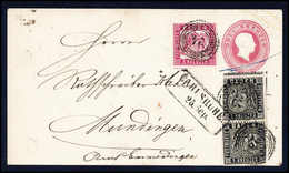 Beleg 1 Kr., Senkr. Paar In Mischfrankatur Mit Ausgabe 1862, 3 Kr. Rosa, Enge Zhg., Auf Ganzsachenumschlag 1862, 3 Kr. D - Other & Unclassified