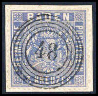 Briefst. 3 Kr., Ideales Luxus-Bfstk. Mit Genau Zentr. Stempel "48" GENGENBACH. (Michel: 10b) - Sonstige & Ohne Zuordnung