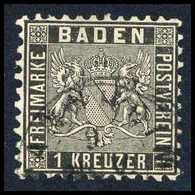 Gest. 1 Kr., Kab.-Stück Mit Klarem K2 MANNHEIM.<br/><b>Katalogpreis: 120,-</b> (Michel: 13a) - Other & Unclassified